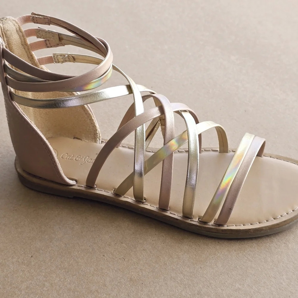 NEW! Cat & Jack Girls Gold Sandals